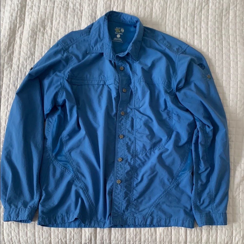 Mountain Hardwear Blue Lightweight Shirt Jacket, Medium